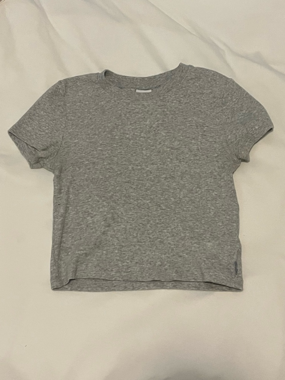Aritzia TNA Gray Short Sleeve Crop Tee